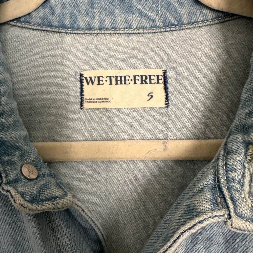 Free People We The Free Marci Denim Jumpsuit Size Small